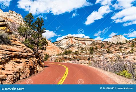 Zion-Mount Carmel Highway at Zion National Park Stock Image - Image of desert, landscape: 165046345