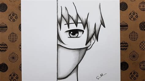 a black and white drawing of a person's eye peeking out from behind a wall