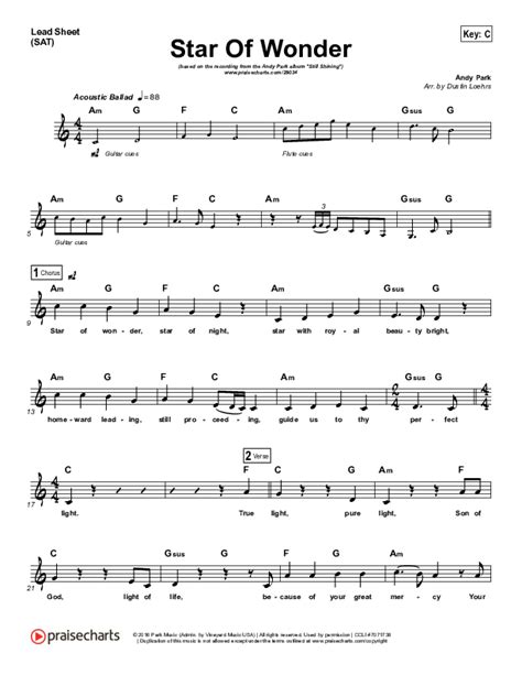 Star Of Wonder Sheet Music PDF (Andy Park) - PraiseCharts