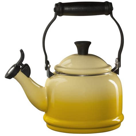 Le Creuset Enameled Steel Demi Tea Kettle, Soleil Yellow, 1-1/4-Quart ...