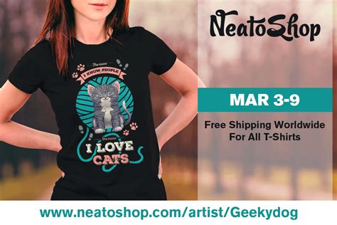 Fee shipping worldwide on Neatoshop until Mar 9! #neatoshop #tee #shirt #tshirt #porg #catlovers ...