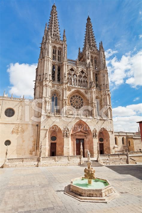 Front Facade Of Cathedral In Burgos, Spain Stock Photo | Royalty-Free ...