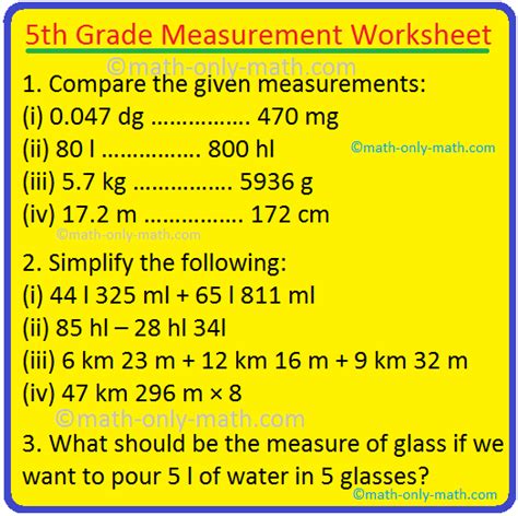 Grade 2 Measurement Worksheets Printable Fifth Grade - vrogue.co