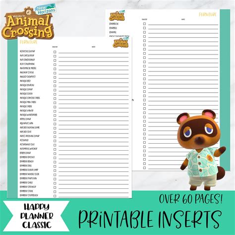 Animal Crossing New Horizons Printable Checklist - Printable Word Searches