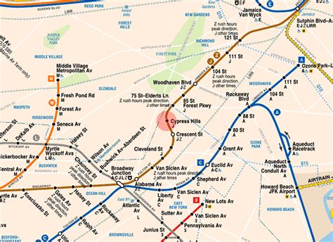 Cypress Hills station map - New York subway