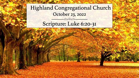 Highland Congregational Church 10.23.22 Worship Service - YouTube