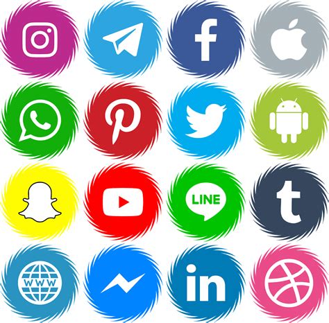 Download 16 Icons Social Media Vector Color Svg Eps - Facebook Twitter ...