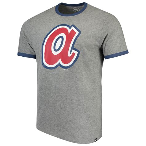 Men's Atlanta Braves '47 Gray Archive Ringer T-Shirt