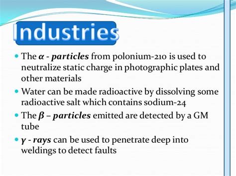 Uses of radioisotopes