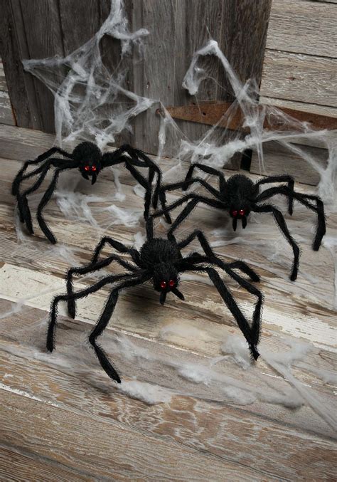 3 Pack Black Spiders Halloween Decoration | Exclusive