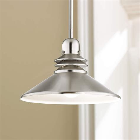 Kichler Grenoble 11" Wide Brushed Nickel 1-Light Modern Mini Pendant - #76472 | Lamps Plus