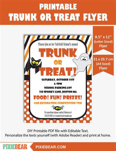 Trunk Or Treat Flyer Template - Detrester.com