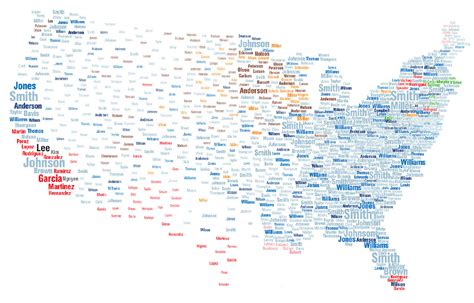 Map of common US surnames - Vivid Maps