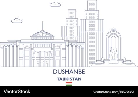 Dushanbe city skyline Royalty Free Vector Image