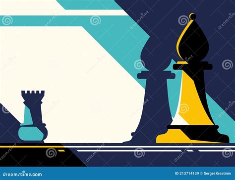 Abstract Banner Template with Chess Pieces Stock Vector - Illustration ...