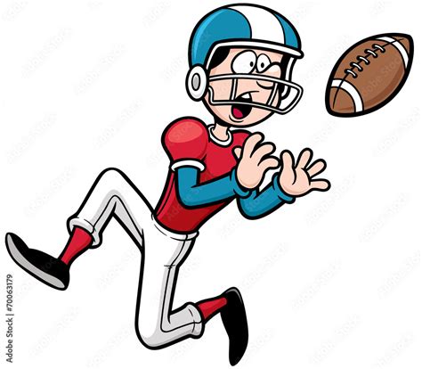 Vector illustration of Cartoon American football player Stock Vector | Adobe Stock