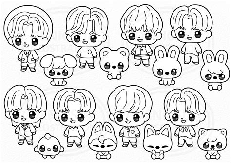 Skz Clipart K-pop Vector Stray Kids Fanart SKZ 2022 - Etsy Finland