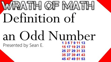 Definition of an Odd Number - YouTube