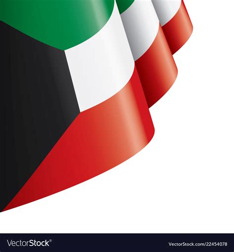 Kuwait flag on a white Royalty Free Vector Image