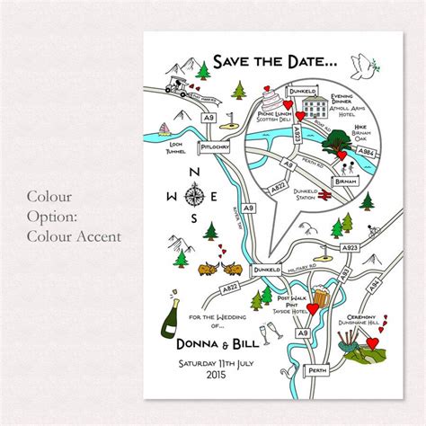 Print Your Own Colour Wedding Or Party Illustrated Mapcute Maps - Make ...