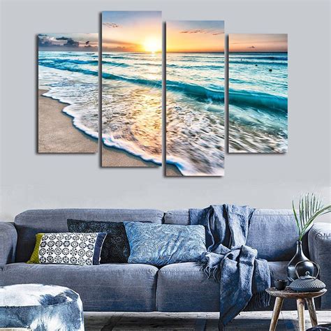 [36% OFF] Sunset Beach Print Split Canvas Wall Art Paintings | Rosegal