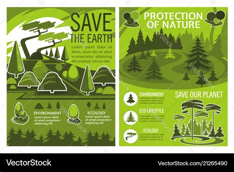 Save earth poster of eco or environment protection