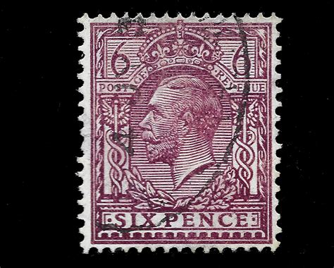 Great Britain 1924 King George V 6d purple used definitive | Etsy