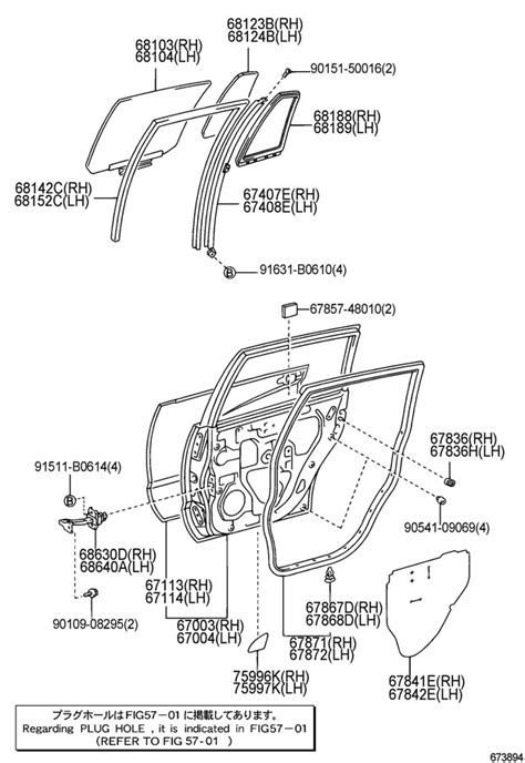 TOYOTA HIGHLANDER Door Seal (Front, Rear, Upper, Lower) - 6787248020 ...