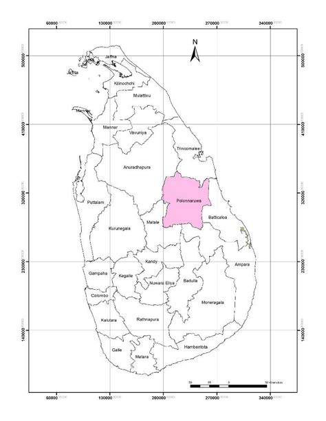 Location map of Polonnaruwa District in Sri Lanka | Download Scientific ...