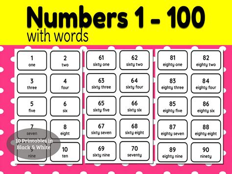 Printable Numbers In Words