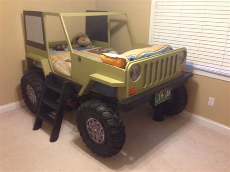 Jeep Bed Plans Twin Size Car Bed | Etsy España | Diy kids bed, Jeep bed, Car bed