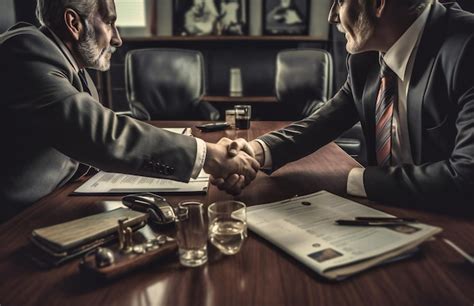 Premium Photo | Business men shaking hands in an office