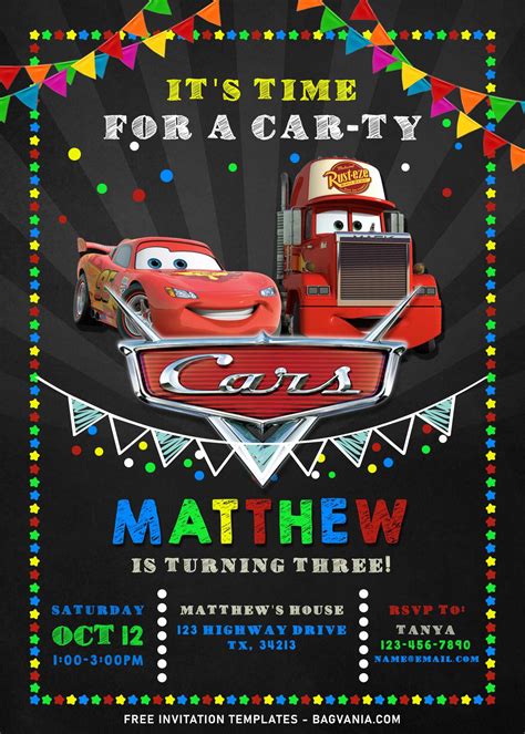 Cars Disney Invitation Template