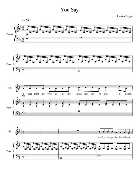 You Say Sheet music for Piano, Flute (Solo) | Musescore.com