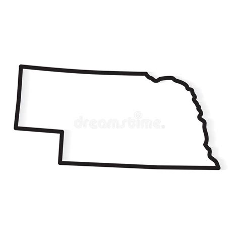 Black Outline of Nebraska Map Stock Vector - Illustration of topography ...