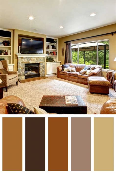 14 Living Room Color Schemes With Brown Leather Furniture