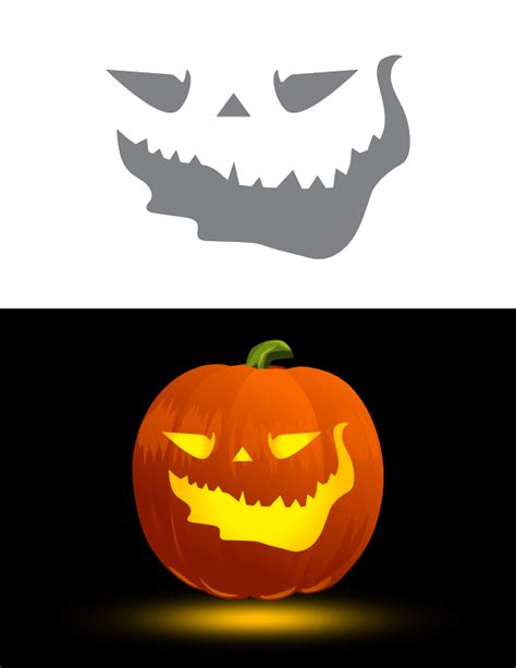 Printable Evil Grin Pumpkin Stencil