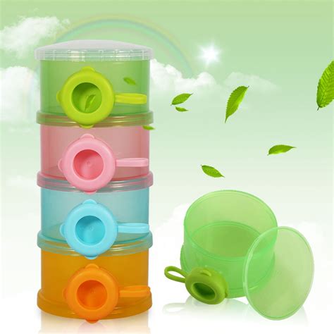 Mgaxyff Baby Formula Dispenser,4 Layers Portable Infant Baby Milk Powder Formula Dispenser ...