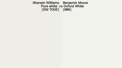 Sherwin Williams Pure white (SW 7005) vs Benjamin Moore Oxford White (869) side by side comparison