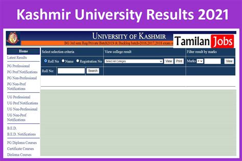 Kashmir University BG 3rd Sem Results 2021 (OUT) @kashmiruniversity.net