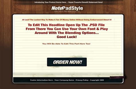 Note Pad HTML PSD Template – PLR Database