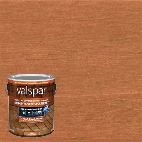 Valspar Pre-tinted Cedar Naturaltone Semi-transparent Exterior Wood and Sealer (Size Container ...