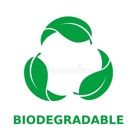 Biodegradable Icon. Simple Leaves Make Biodegradable Symbol. Green Leaf in a Cycle. Stock Vector ...