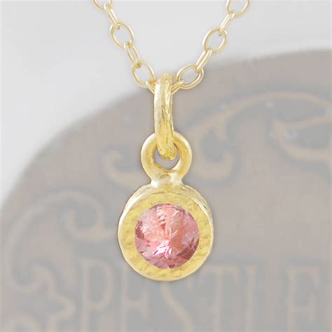 pink tourmaline birthstone gold necklace by embers gemstone jewellery | notonthehighstreet.com