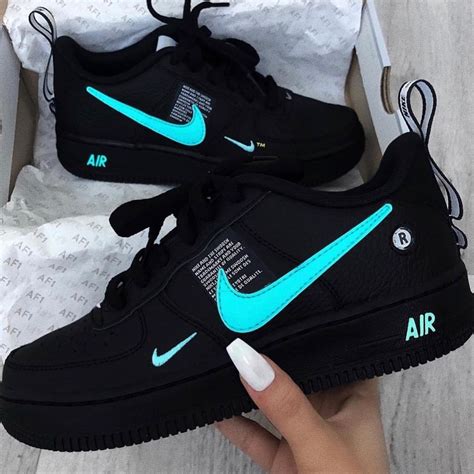 Nike Air Force 1 LV8 Matte Black n Teal Custom