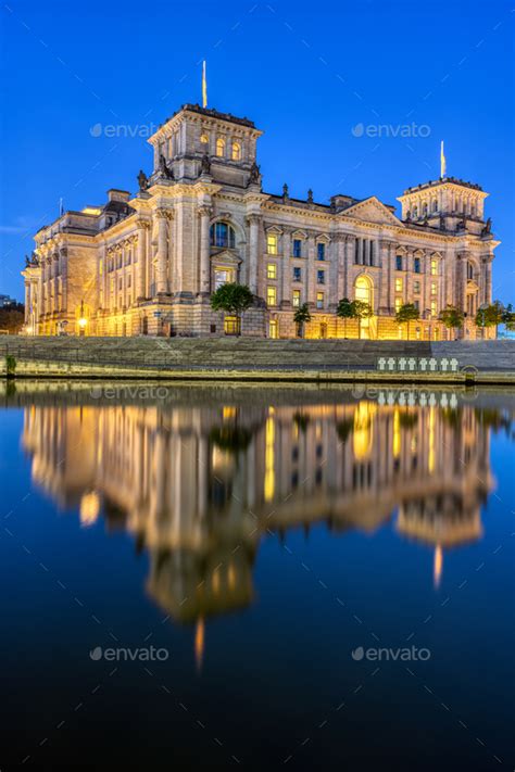 The Reichstag in Berlin at night Stock Photo by elxeneize | PhotoDune