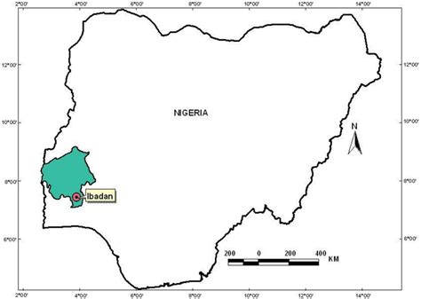 Map of Nigeria Showing Oyo State and Location of Ibadan | Download ...