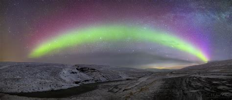 Aurora Borealis Rainbow in a Panoramic Scene from Iceland ...