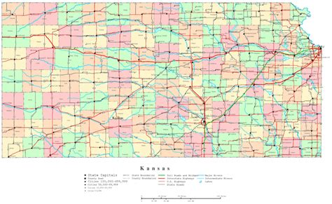 Kansas Road Map throughout Printable Kansas Map With Cities | Printable ...