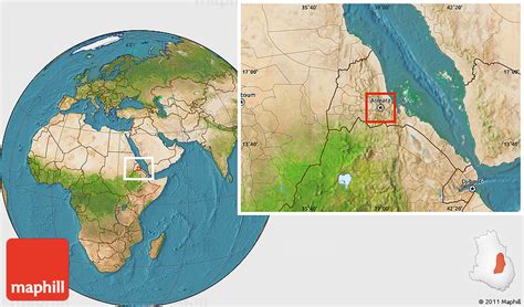 Satellite Location Map of Asmara City
